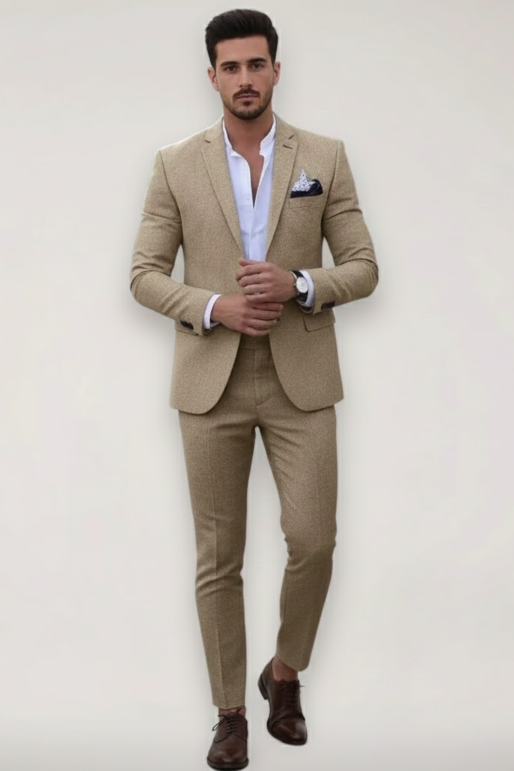 Herre Slim Fit Todelt Jakkesæt – Skræddersyet Blazer Og Bukser Til Forårsbryllupper Og Forretning