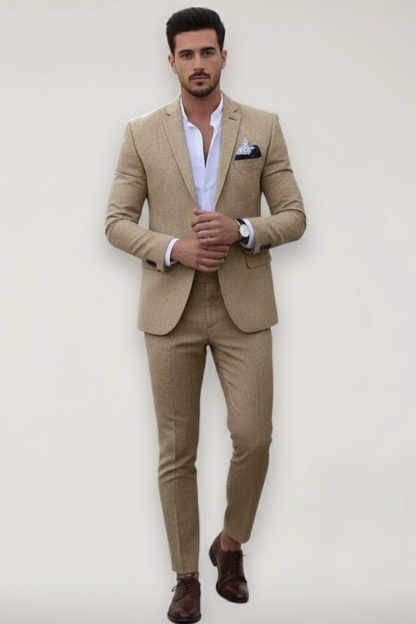 Herre Slim Fit Todelt Jakkesæt – Skræddersyet Blazer Og Bukser Til Forårsbryllupper Og Forretning
