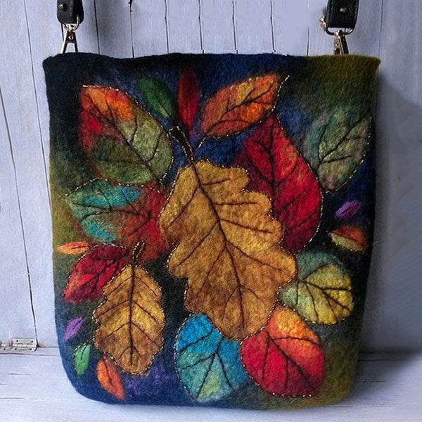 Dame Skuldertaske Med Bladmotiv Og Tekstureret Design – Casual Crossbody-taske Med Aftagelig Og Justerbar Rem Til Hverdagsbrug, Shopping Og Fritid