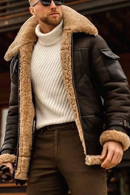 Pánská zimní bunda ve stylu Camel - klasická a teplá bunda na podzim, zimu, každodenní nošení a elegantně ležérní styl