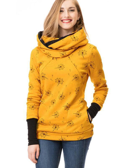 Women's Nursing Sweatshirt with Floral Print, Pockets and Zipper – Practical Nursing Wear for Everyday Wear and Comfort
