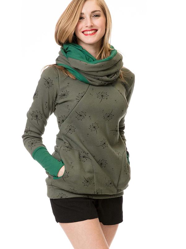 Women's Nursing Sweatshirt with Floral Print, Pockets and Zipper – Practical Nursing Wear for Everyday Wear and Comfort