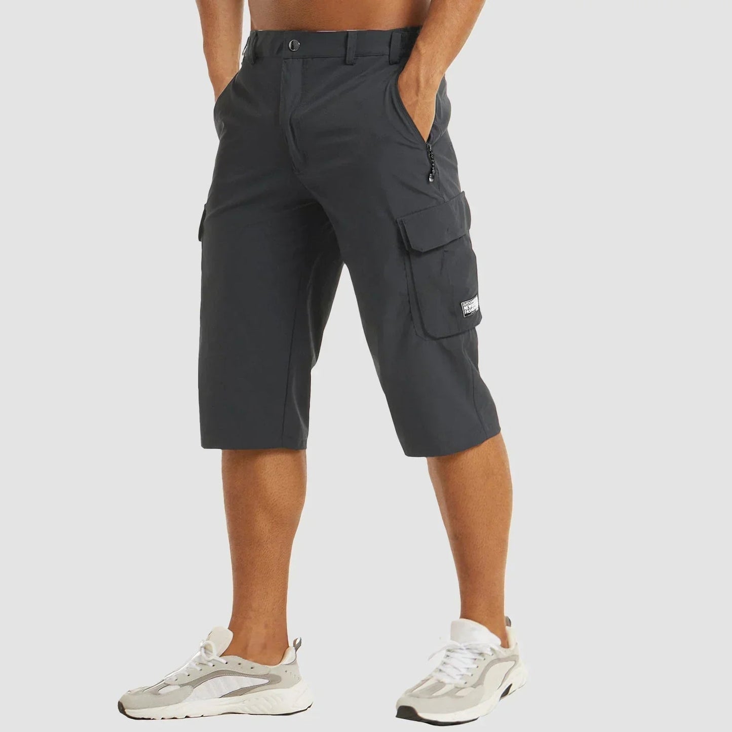 Bermude cargo pentru bărbați, cu elasticitate și buzunare practice – pantaloni scurți casual până la genunchi pentru vară, vacanță și purtare zilnică