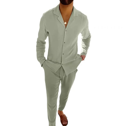 Pánská 2dílná letní souprava – lehký a ležérní outfit na dovolenou, volný čas, běžné nošení a ve stylu smart casual
