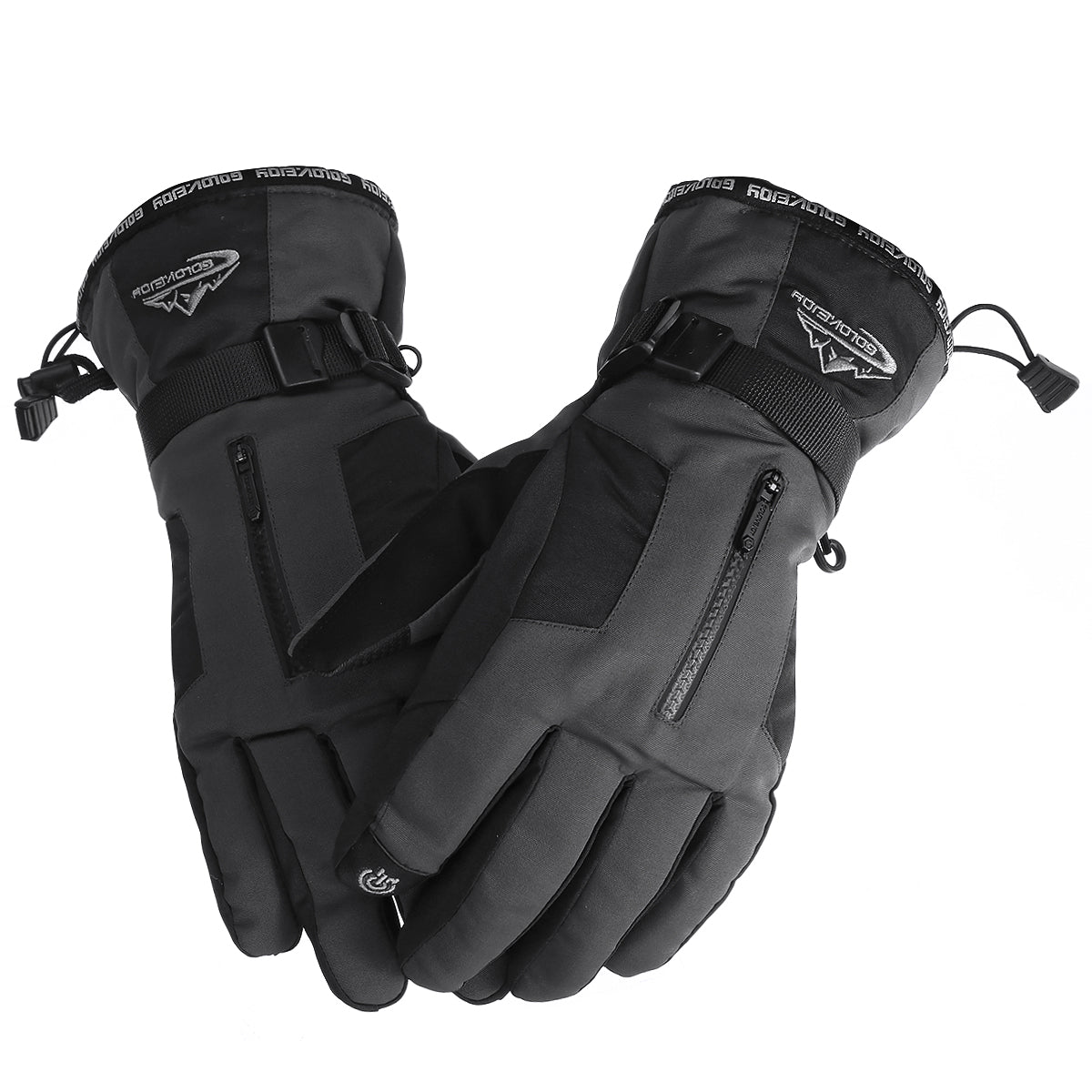 Guantes de invierno impermeables para hombre compatibles con pantallas táctiles, con diseño térmico y cortavientos - guantes cálidos con agarre antideslizante para ciclismo, snowboard y uso en exteriores