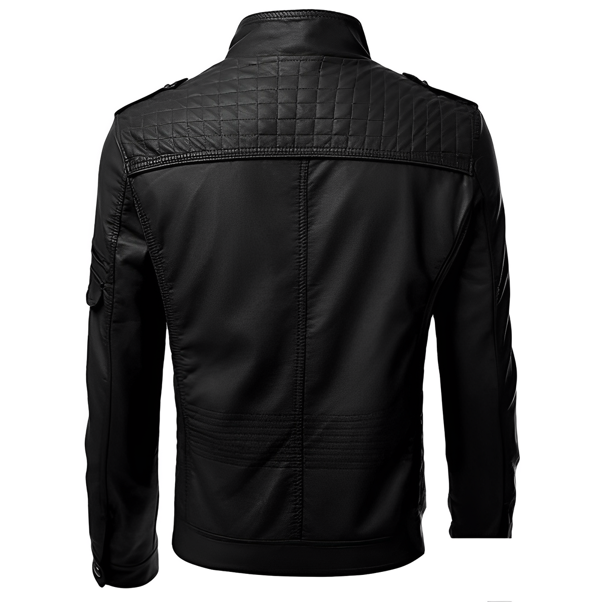 Chaqueta biker de cuero para hombre con varias cremalleras - Chaqueta de invierno estructurada para la vida urbana, uso diario y estilo informal