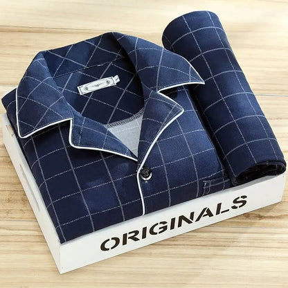 Men's Printed Pajama Set with Button Closure – 2-Piece Sleepwear for Relaxing, Lounging at Home, and Gifting