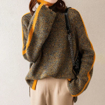 Jersey elegante de punto para mujer - Jersey suave y cálido para otoño, invierno, el día a día y un estilo casual elegante