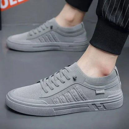 Herre Åndbare Lave Sneakers Med Snørebånd Og Teksturerede Paneler – Lette Fritidssko Til Sommer, Byliv Og Hverdagsbrug