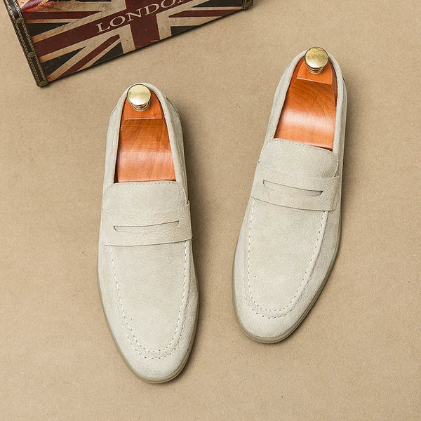 Herre Penny Loafers I Ruskindslook – Behagelige Skridsikre Sko Til Smart Casual Brug