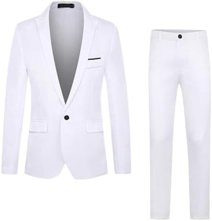 Men's Slim-Fit Two-Piece Business Suit - Classic, Elegant Suit for Business and Formal Occasions