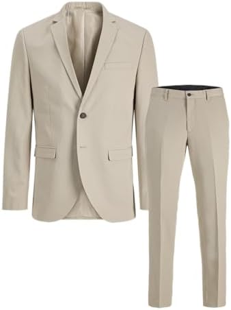 Herre Todelt Jakkesæt Med Super Slim Fit – Elegant Og Figursyet Habit Til Forretningsbrug Og Formelle Begivenheder