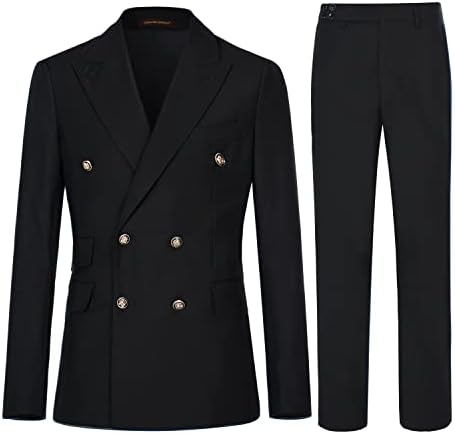 Men's Double-Breasted Suit with Slim Fit - Elegant, Tailored Suit for Weddings and Business