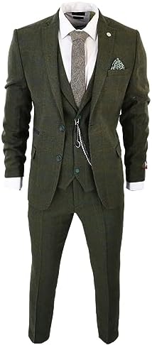 Costum bărbătesc vintage din trei piese, din lână și tweed - costum clasic pentru nunți și evenimente formale