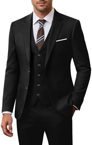Costum de nuntă bărbătesc din trei piese, cu croială slim și sacou cu doi nasturi – costum elegant pentru nunți și evenimente formale