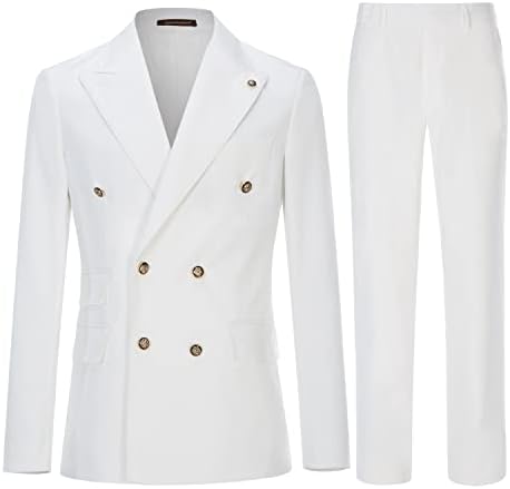 Men's Double-Breasted Suit with Slim Fit - Elegant, Tailored Suit for Weddings and Business