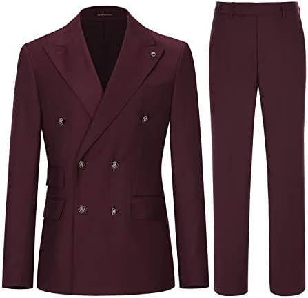 Men's Double-Breasted Suit with Slim Fit - Elegant, Tailored Suit for Weddings and Business