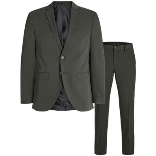 Costum bărbătesc din două piese, în mărimi mari, cu croială regular – costum clasic și elegant pentru afaceri și evenimente formale