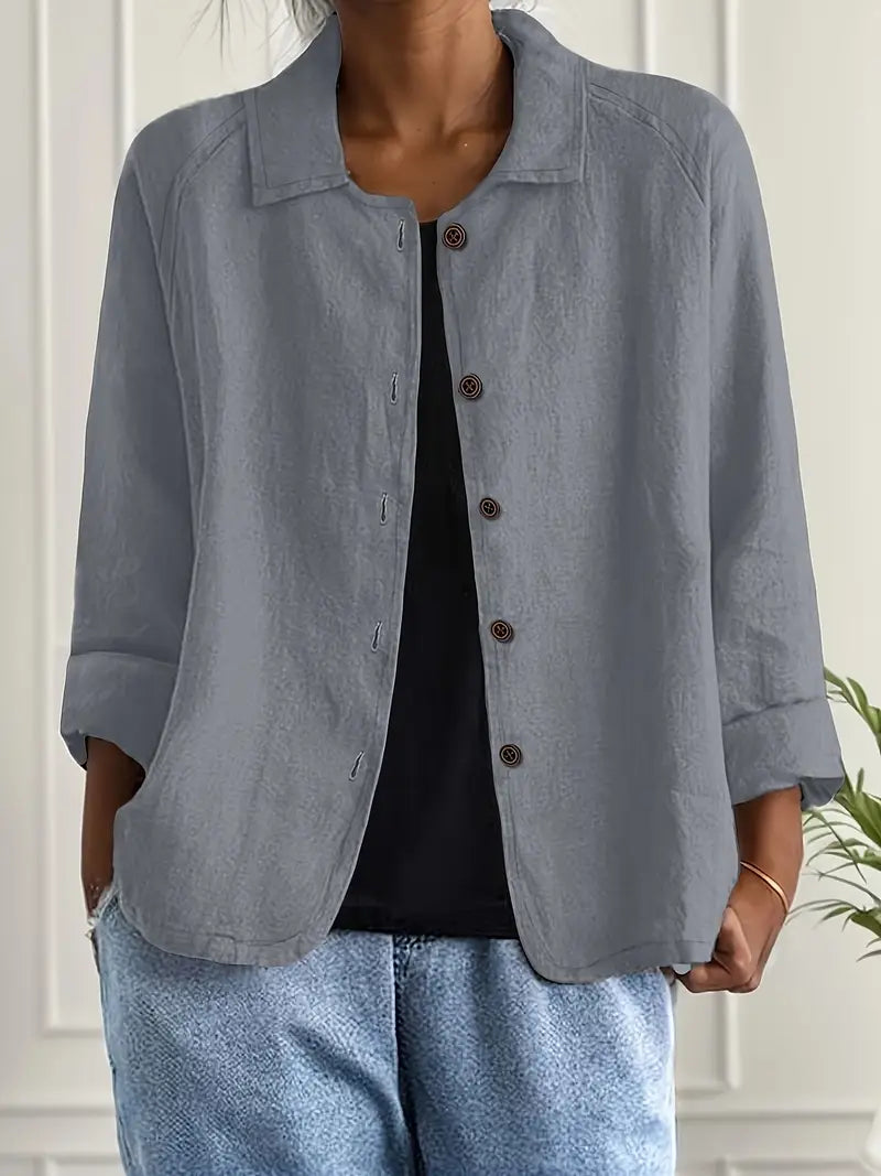 Cárdigan ligero tipo camisa para mujer con cierre de botones – Cárdigan ligero y versátil para uso diario, tiempo libre, oficina y estilo de capas