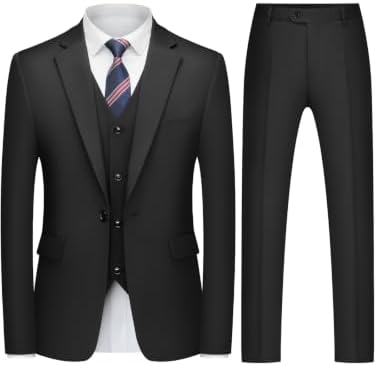 Costum bărbătesc din trei piese, cu croială slim – costum elegant și croit pe măsură pentru afaceri și ocazii formale