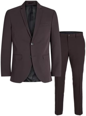 Herre Todelt Jakkesæt Med Super Slim Fit – Elegant Og Figursyet Habit Til Forretningsbrug Og Formelle Begivenheder