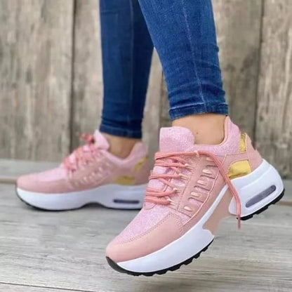 Dame Platform Sneakers Med Snørebånd Og Polstret Sål