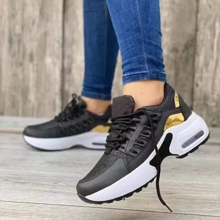 Dame Platform Sneakers Med Snørebånd Og Polstret Sål