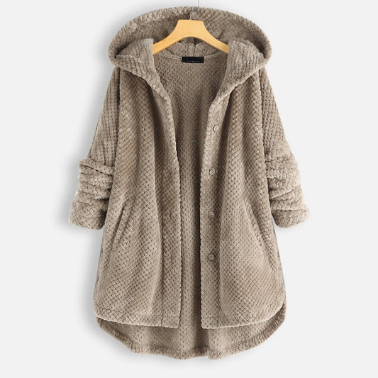 Chaqueta de forro polar para mujer con textura suave y diseño ligero – cárdigan abrigado para el día a día, el tiempo libre, los viajes y el estilo de capas