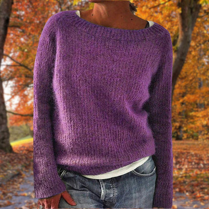 Damesweater i merinould med klassisk design og blød strikket komfort