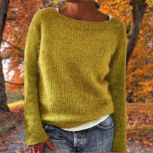 Pulover damă din lână merinos cu design clasic și confort moale tricotat