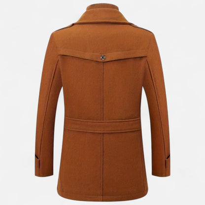 Męski płaszcz tweedowy slim fit – klasyczna odzież wierzchnia na jesień, zimę, do biura, na co dzień i w stylu smart casual