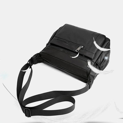 Herre Nylon Crossbody-taske Med Flere Lommer Og Justerbar Skulderrem – Rummelig Messenger-taske Med Lynlåsrum Til Arbejde, Rejser Og Hverdagsbrug