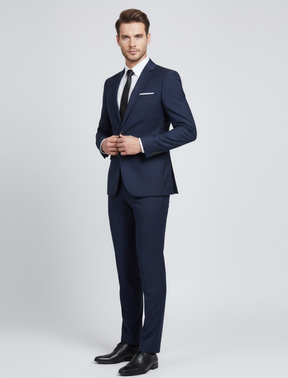 Herre Slim Fit 2-delt Jakkesæt – Moderne Blazer Og Bukser Til Forår, Sommer, Kontor Og Formelle Anledninger