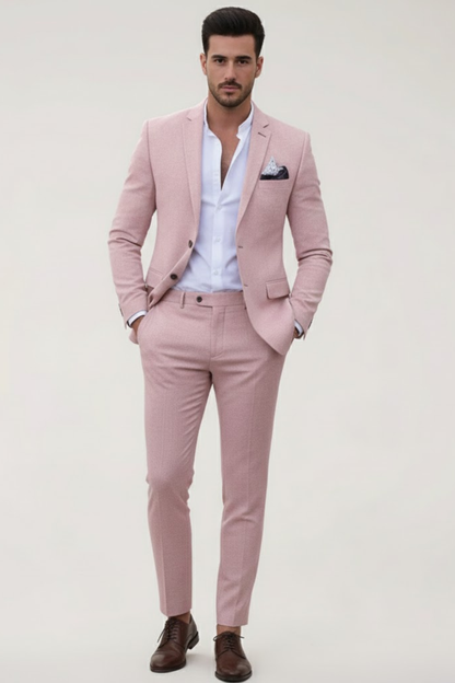 Herre Slim Fit Todelt Jakkesæt – Skræddersyet Blazer Og Bukser Til Forårsbryllupper Og Forretning