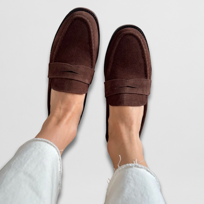 Dame Ruskindsinspirerede Penny Loafers Klassiske Flade Hverdagssko