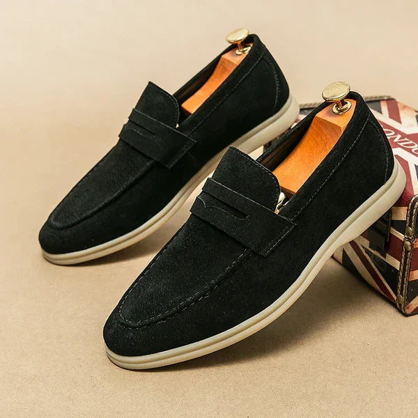 Herre Penny Loafers I Ruskindslook – Behagelige Skridsikre Sko Til Smart Casual Brug