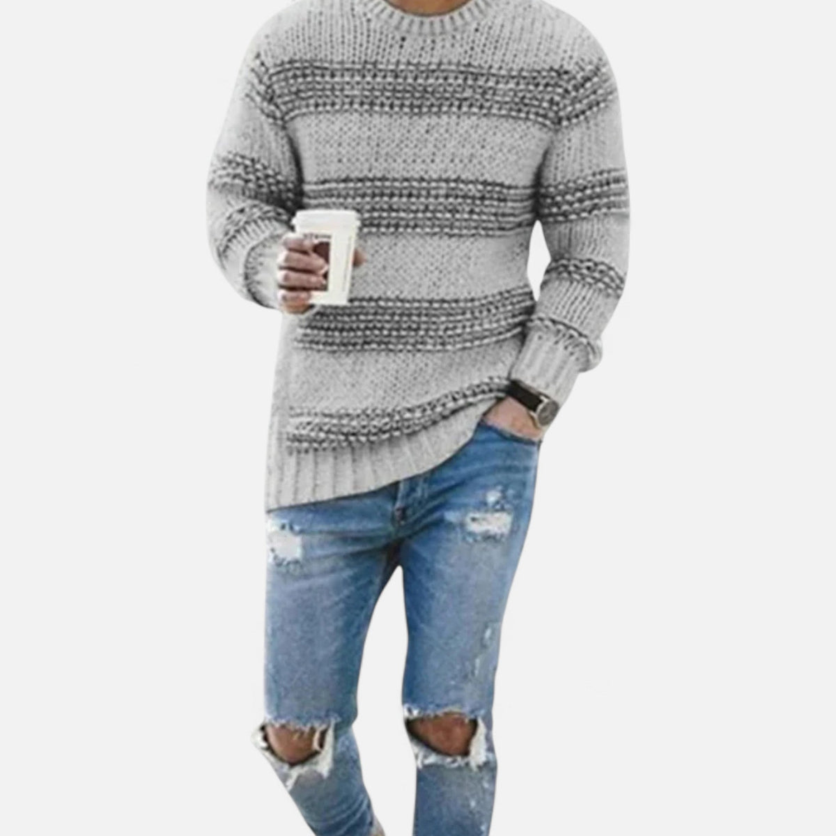 Men's Winter Pullover – Warm Sweater for Autumn, Winter, Everyday Wear, and Smart Casual Style
