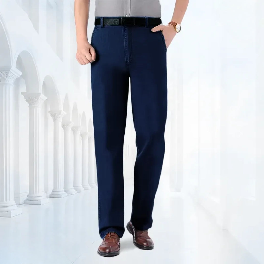 Pánské džíny střihu straight fit s elastanem – klasické džínové kalhoty s flexibilním střihem pro práci, každodenní nošení a smart casual styl