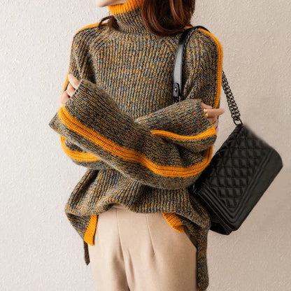 Jersey elegante de punto para mujer - Jersey suave y cálido para otoño, invierno, el día a día y un estilo casual elegante