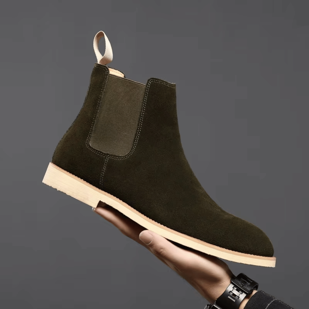 Herre Chelsea Støvler I Ruskind Med Slip-On Design