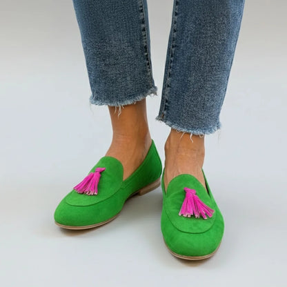 Dame Flade Loafers I Ruskind – Blødt Slip-On-Fodtøj Til Bydage Og Smart Casual-Outfits