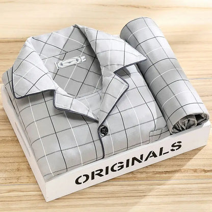 Men's Printed Pajama Set with Button Closure – 2-Piece Sleepwear for Relaxing, Lounging at Home, and Gifting