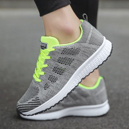 Dame Letvægtssneakers Til Gåture – Åndbare Snøresko Til Hverdags- Og Rejsebrug