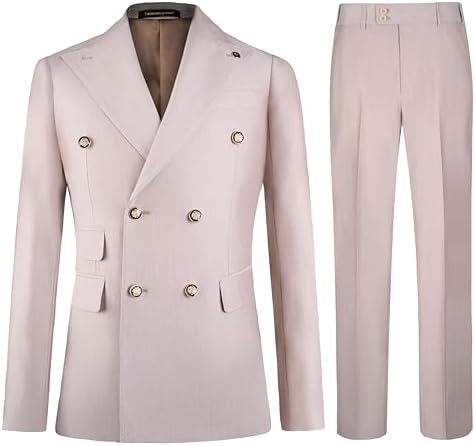 Men's Double-Breasted Suit with Slim Fit - Elegant, Tailored Suit for Weddings and Business