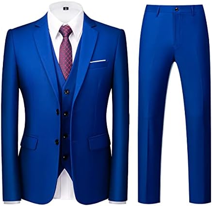 Herre Tredelt Jakkesæt Med Slim Fit Og To-knaps Blazer – Elegant Habit Til Bryllupper Og Forretningsbrug