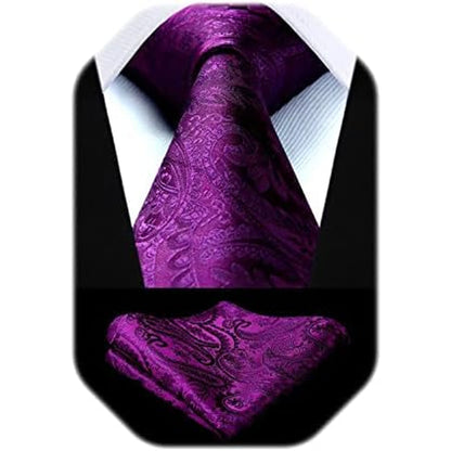 Pánská sada s kravatou z žakáru s paisley vzorem – elegantní doplňky na svatby, večírky a formální události