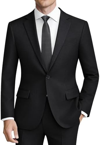 Męski dwuczęściowy garnitur o kroju slim fit z zapięciem na jeden guzik - elegancki garnitur na wesela i do pracy