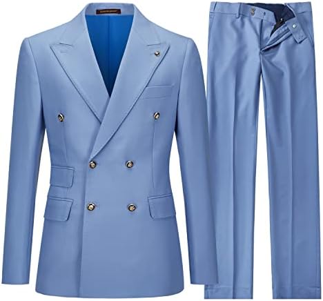 Men's Double-Breasted Suit with Slim Fit - Elegant, Tailored Suit for Weddings and Business
