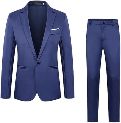 Men's Slim-Fit Two-Piece Business Suit - Classic, Elegant Suit for Business and Formal Occasions