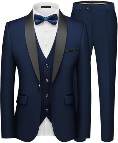 Pánský štíhlý třídílný oblek se sakem na jeden knoflík - elegantní oblek na svatby, do práce i na formální večerní akce